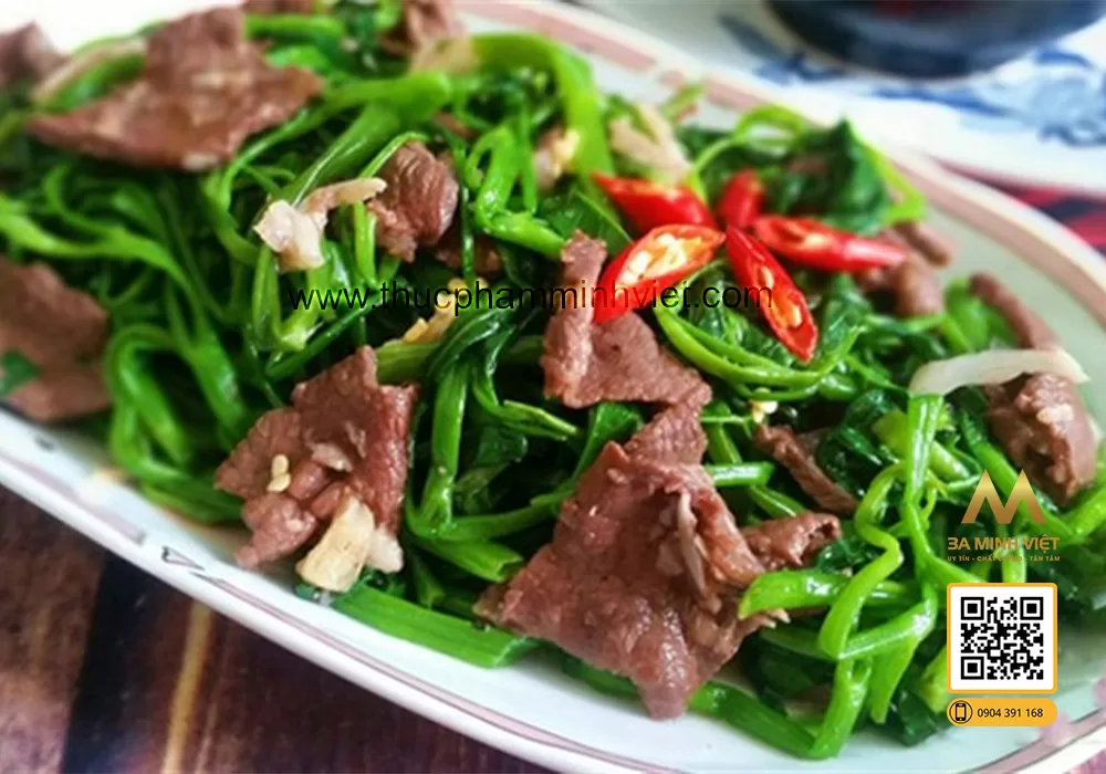 Thịt bò xào gì ngon - thuc pham minh viet